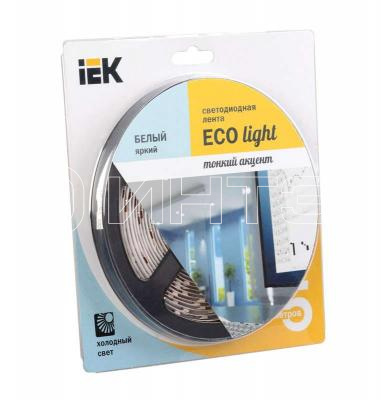 Лента светодиодная ECO LED LSR-3528W60-4.8-IP20-12V 5Вт/м (уп.5м) бел. IEK LSR1-2-060-20-1-05 изображение, фото