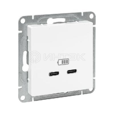 Розетка 2-м СП Эпика USB-C механизм бел. EKF UP1-SOW-2USBC изображение, фото