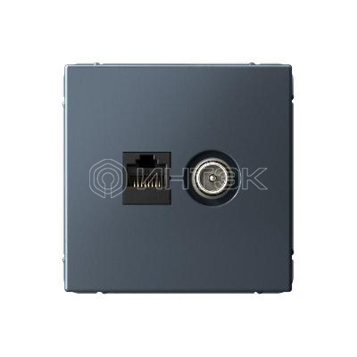 Розетка компьютерная + телевизионная 2-м СП ArtGallery RJ45 кат.5E + TV механизм грифель Systeme Electric GAL000789 изображение, фото