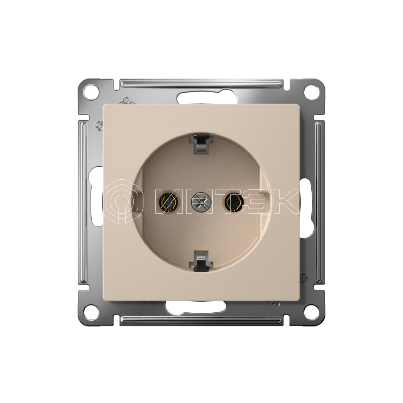 Розетка AtlasDesign 16А с заземл. быстрозажим. клем. механизм песочн. Systeme Electric ATN001243S изображение, фото