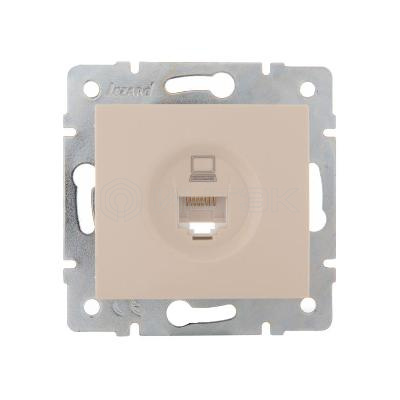 Розетка компьютерная 1-м СП Karina RJ45 механизм крем. LEZARD 707-0388-139 изображение, фото