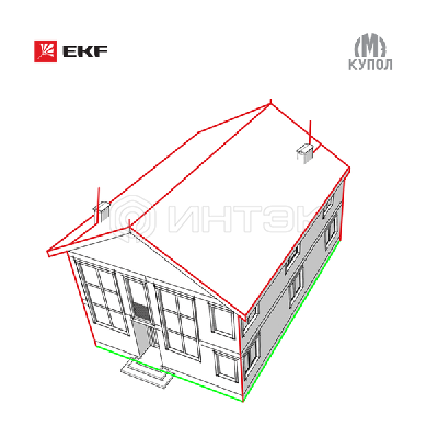 Комплект молниезащиты частного дома габ. 15х18м PROxima EKF lp-15x18 изображение, фото