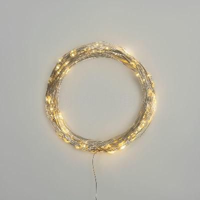 Гирлянда "Роса" 10м 100LED тепл. бел. IP44 с пультом 8 режимов элементы питания 3хAA Neon-Night 303-256 изображение, фото