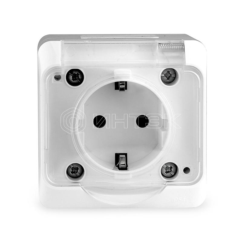 Розетка 1-м ОП Nix 16А IP54 250В с заземл. с прозр. крышкой бел. TOKOV ELECTRIC TKE-NX-R1Z-C01T-IP54 изображение, фото