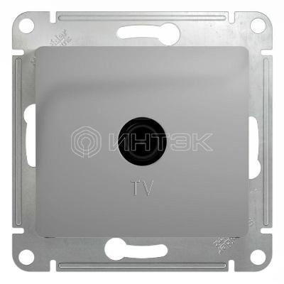 Розетка телевизионная проходная TV 1-м СП Glossa 4дБ механизм алюм. Systeme Electric GSL000392 изображение, фото
