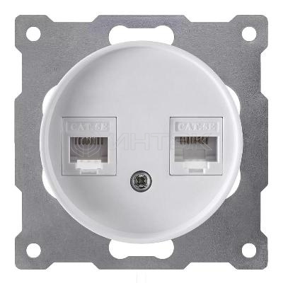 Розетка компьютерная 2-м СП Florence RJ45 кат.5E механизм бел. (1E20901300) OneKeyElectro 2172772 изображение, фото