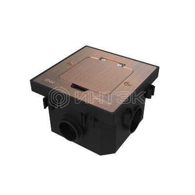 Лючок MultiDesk MDK20 на 2мод. IP44 с монтажной коробкой для бетонных полов медь Systeme Electric MDK20202CC изображение, фото