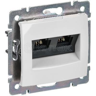 Розетка компьютерная 2-м СП Valena RJ45 кат.5E UTP на захватах механизм бел. IEK 774231 изображение, фото