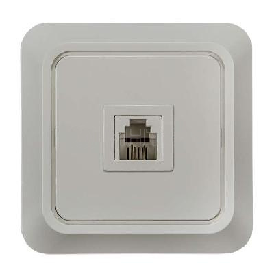 Розетка телефонная 1-м СП Bolleto 7034 16А IP20 бел. ASD / IN HOME 4690612000398 изображение, фото