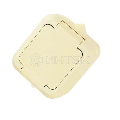 Розетка 1-м ОП 10А IP44 с заземл. с крышкой п/герм. крем. Makel 18204 изображение, фото