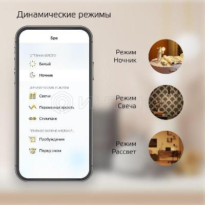 Лампа светодиодная умная Smart Home 7Вт A60 грушевидная 2700К тепл. бел. E27 806лм диммир. управление по Wi-Fi GAUSS 1200112 изображение, фото