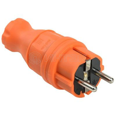 Вилка прямая ОМЕГА ВБп3-1-0м IP44 каучук оранж. IEK PKR01-016-2-K09 изображение, фото