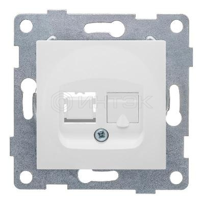 Розетка компьютерная 1-м СП Ugra RJ45 механизм бел. GUSI С11К1-001 изображение, фото