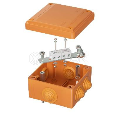 Коробка ответвительная FS 100х100х50мм IP55 4п 450В 6А 4кв.мм с кабельными вводами и клеммниками пластик. DKC FSB11404 изображение, фото
