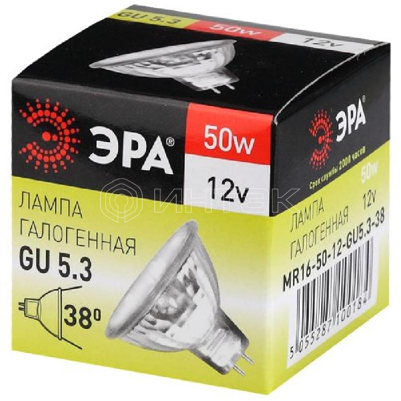Лампа галогенная GU5.3-MR16-50W-12V-Cl ЭРА C0027358 изображение, фото