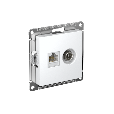 Розетка компьютерная + телевизионная 2-м СП AtlasDesign RJ45 кат.5E + TV механизм бел.  Systeme Electric ATN000189 изображение, фото