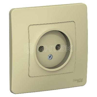Розетка 1-м СП Blanca 16А IP20 250В без заземл. без защ. шторок беж.  Systeme Electric BLNRS000017 изображение, фото