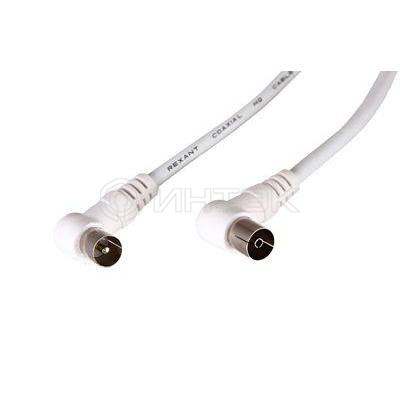 Шнур TV Plug - TV Jack 5м угловой бел. Rexant 18-0025 изображение, фото