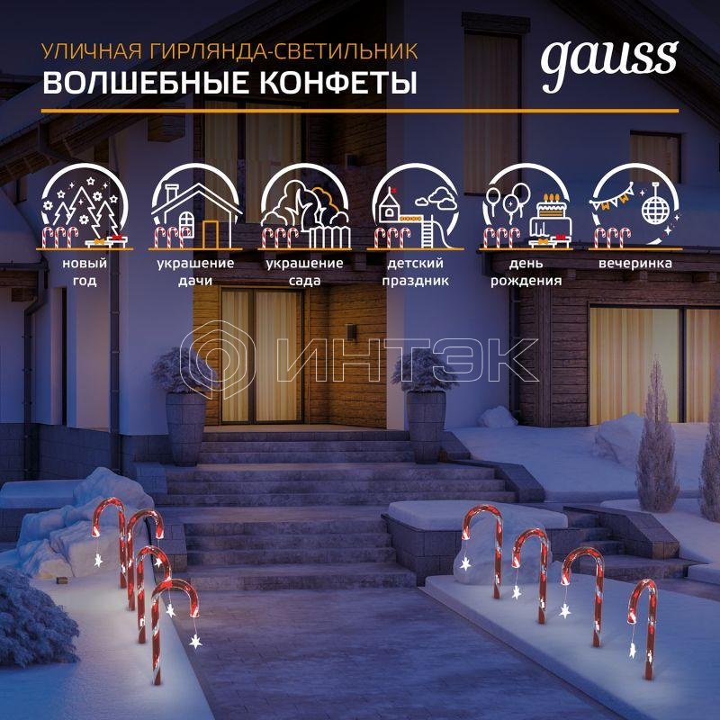Светильник новогодний светодиодный Holiday Волшебные конфеты мультицвет IP44 GAUSS HL011 изображение, фото