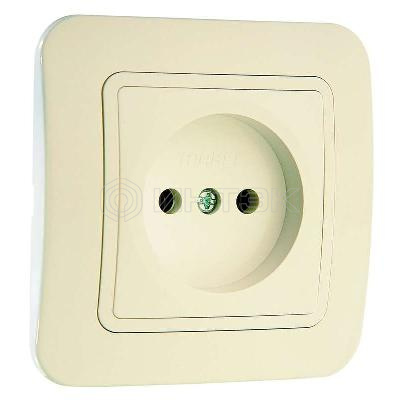 Розетка 1-м СП Lillium 16А IP20 без заземл. крем./крем. Makel 70222 изображение, фото
