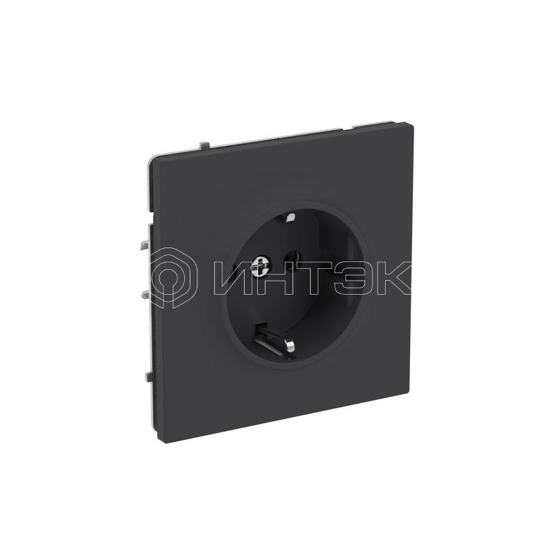 Розетка силовая KANT 2P+E без шторки черн. уголь DKC 7012033 изображение, фото