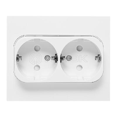 Розетка 2-м СП Стокгольм 16А IP20 с заземл. защ. шторки бел. PROxima EKF EXR16-128-10 изображение, фото