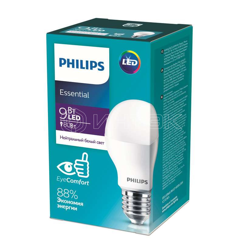 Лампа светодиодная ESS LEDBulb 9Вт 4000К нейтр. бел. E27 230В 1CT/12 RCA PHILIPS 929001962887 изображение, фото