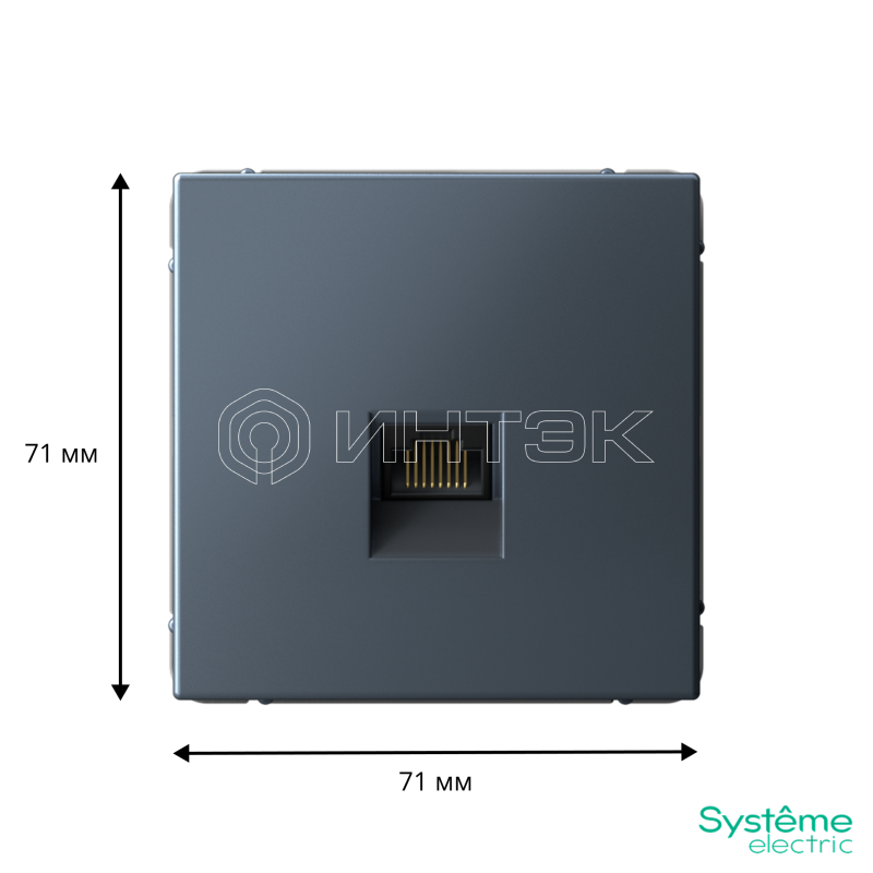 Розетка компьютерная ArtGallery RJ45 кат.6A механизм грифель  Systeme Electric GAL000786 изображение, фото