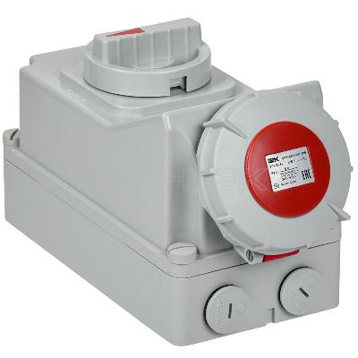 Розетка с мех. блокировкой 32А-6ч 380В 3P+PE+N ССИ-825 IP67 IEK PSR12-032-5-5-67 изображение, фото