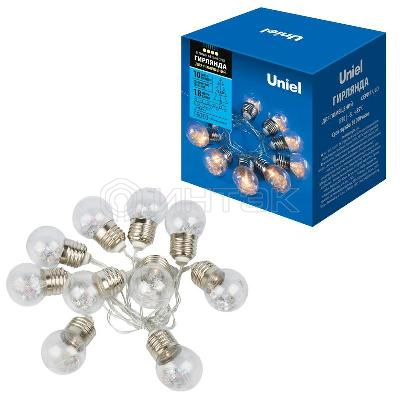 Гирлянда ULD-S1800-010/STB/3AA WARM WHITE IP20 RETRO BULBS "Лампочки ретро" 3AA (не в/к) 1.8м 10 LED тепл. бел. свет Uniel UL-00008425 изображение, фото