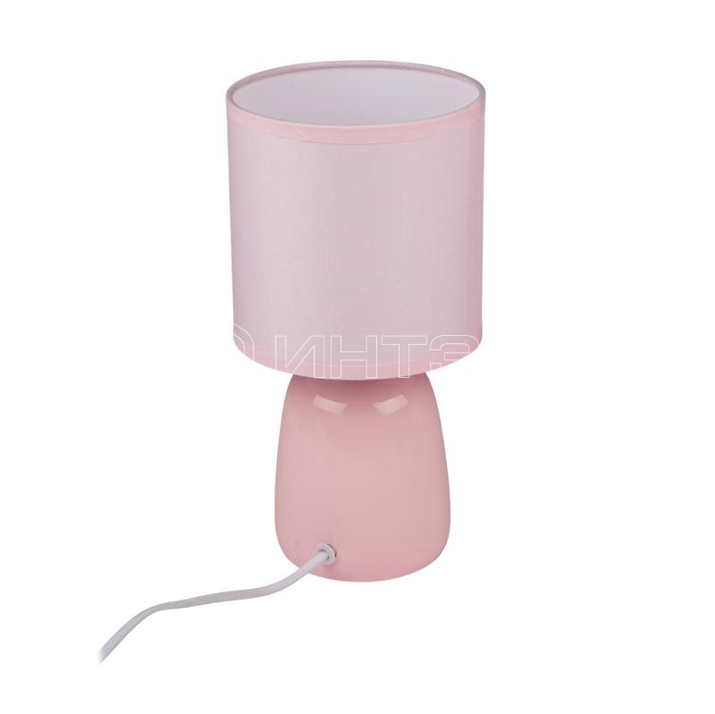 Светильник настольный JH2-02-pk E14 IP20 130х130х255мм керамика; ткань; PVC-пластик роз. JazzWay 5062337 изображение, фото