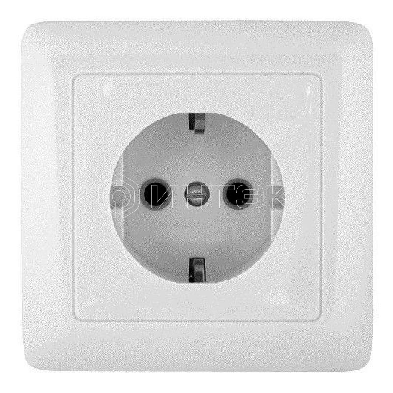 Розетка 1-м СП 1мод. Хит 16А IP20 250В с заземл. без защ. шторок бел.  Systeme Electric RS16-134-B изображение, фото