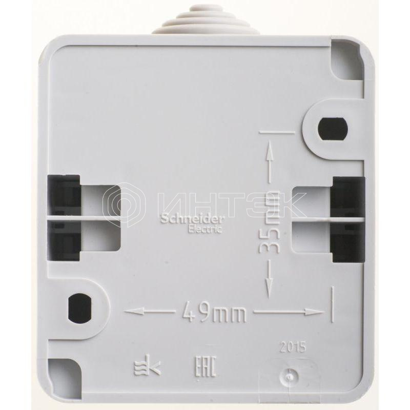 Выключатель 2-кл. ОП Этюд 10А IP44 10AX сер.  Systeme Electric BA10-042C изображение, фото