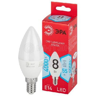 Лампа светодиодная RED LINE LED B35-8W-840-E14 R 8Вт B35 свеча 4000К нейтр. бел. E14 Эра Б0050200 изображение, фото