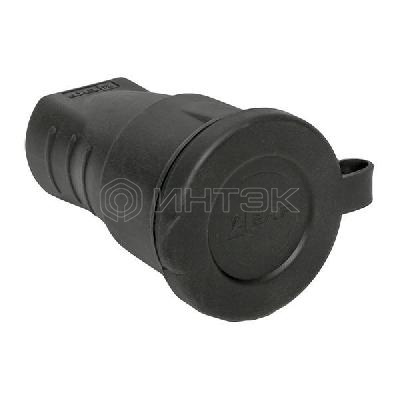 Розетка переносная 16А IP44 230В 2P+PE с защ. крышкой каучук Basic EKF RPS-012-16-230-44 изображение, фото