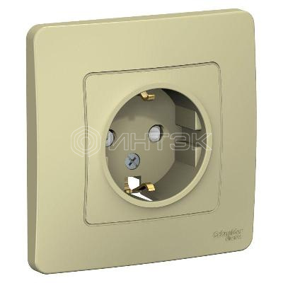 Розетка 1-м СП Blanca 16А IP20 250В с заземл. защ. шторки беж. Systeme Electric BLNRS001117 изображение, фото