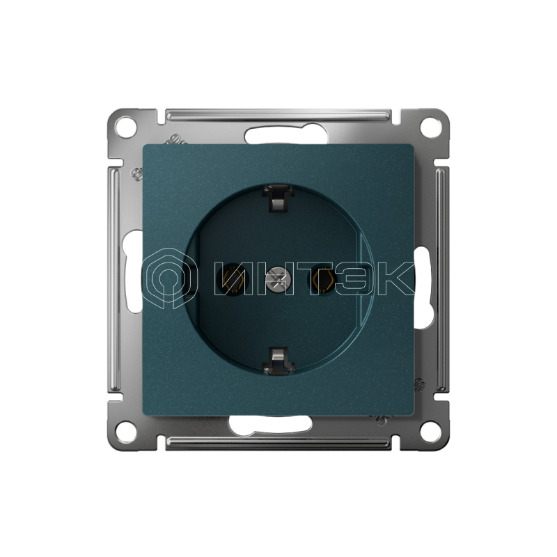 Розетка AtlasDesign 16А с заземл. быстрозажим. клем. механизм изумруд Systeme Electric ATN000843S изображение, фото