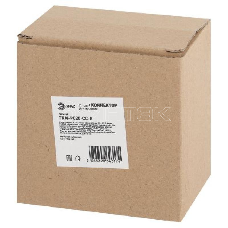 Коннектор угловой TRM-PC20-CC-B для встраив. в натяжной потолок магнитн. шинопровода TRM-PC20 NOVA 48В черн. Эра Б0054793 изображение, фото