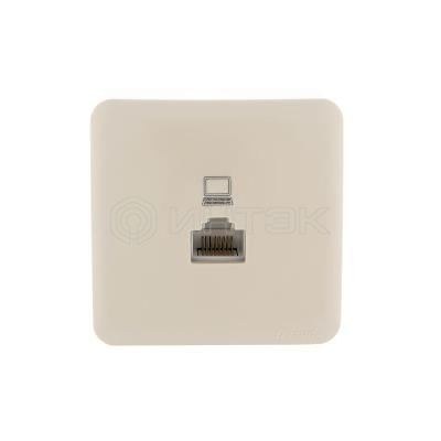 Розетка компьютерная 1-м ОП Viola RJ45 крем. LEZARD 751-0300-139 изображение, фото
