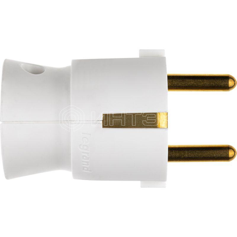 Вилка электрич. каб. Helium 16А нижний ввод с заземл. бел. Legrand 050188 изображение, фото