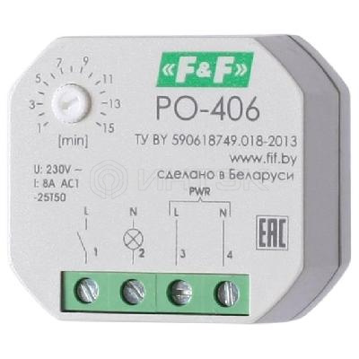 Реле времени PO-406 8А 230В 1НО IP20 задержка выключ./управ. контактом монтаж в коробку d-60мм F&F EA02.001.019 изображение, фото
