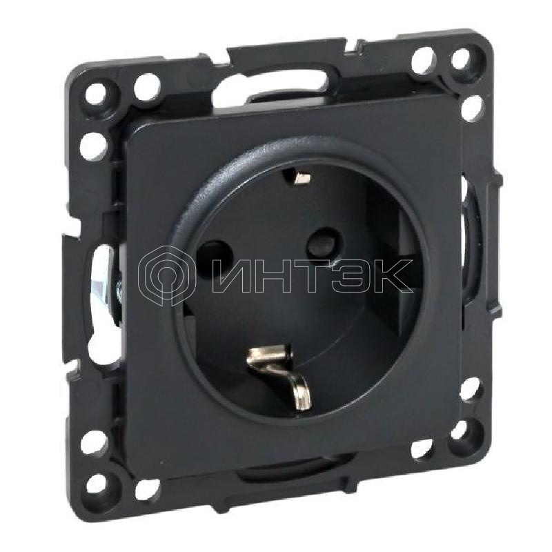 Розетка 1-м СП Стокгольм 16А с заземл. защ. шторки винтов. клеммы механизм черн. PROxima EKF EZR16-028-20 изображение, фото