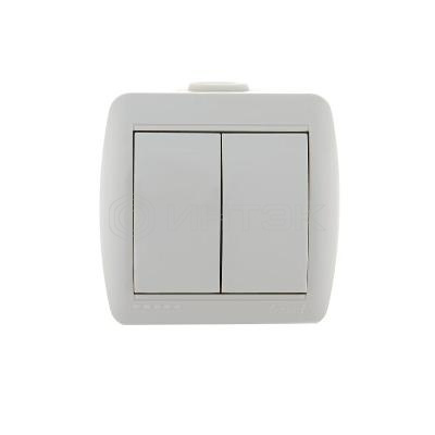 Выключатель 2-кл. ОП Nata 10А IP20 бел. LEZARD 710-0200-101 изображение, фото