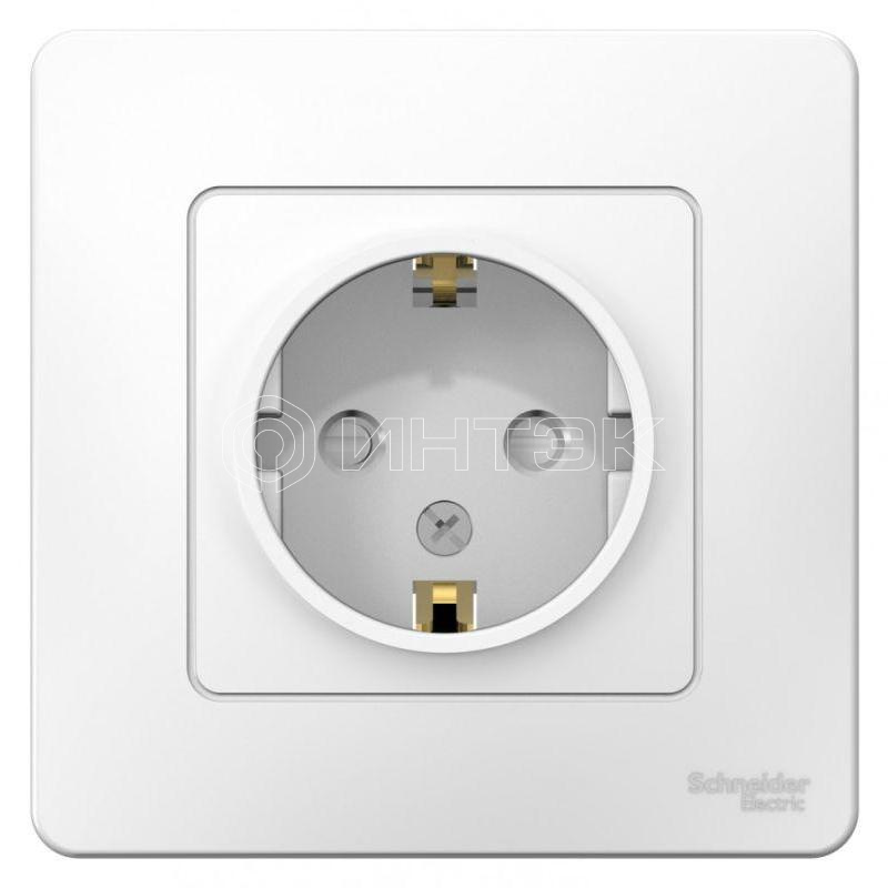 Розетка 1-м СП Blanca 16А IP20 250В с заземл. защ. шторки бел.  Systeme Electric BLNRS001111 изображение, фото