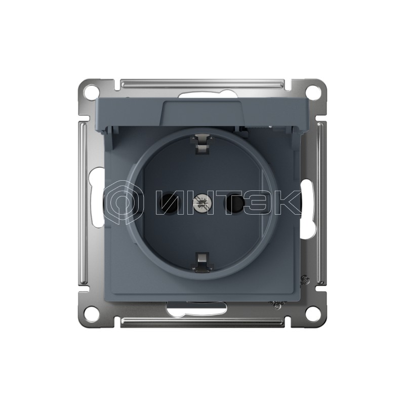 Розетка AtlasDesign 16А IP20 с заземл. защ. шторки с крышкой быстрозажим. клем. механизм грифель Systeme Electric ATN000746S изображение, фото