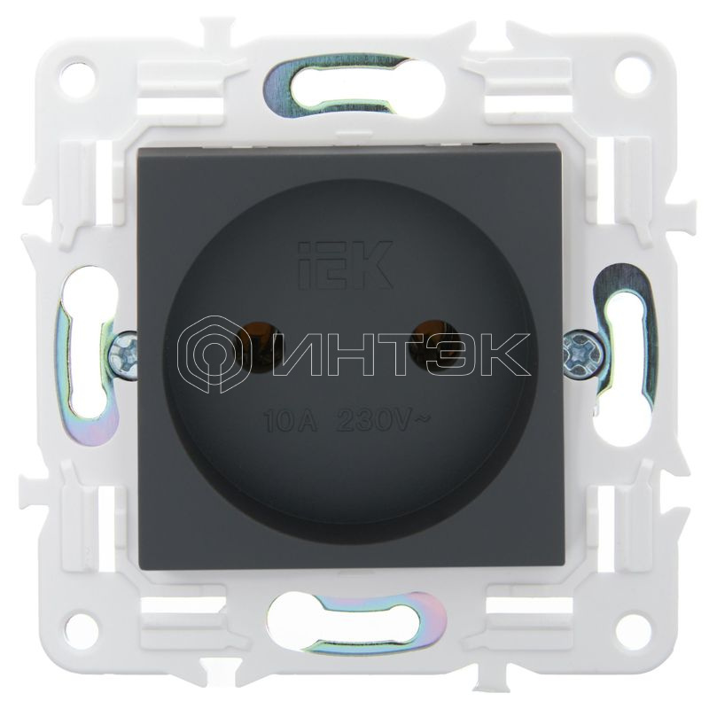 Розетка SKANDY 10А без заземл. без защ. шторок SK-R02G графит IEK SK-R10-10-K53 изображение, фото