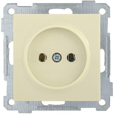 Розетка 1-м СП Bolero РС10-1-0-Б 10А IP20 без заземл. механизм крем. IEK ERB10-K33-10 изображение, фото