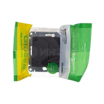 Выключатель 2-кл. СП Glossa 10А IP20 (сх. 5) 10AX механизм шоколад.  Systeme Electric GSL000851 изображение, фото