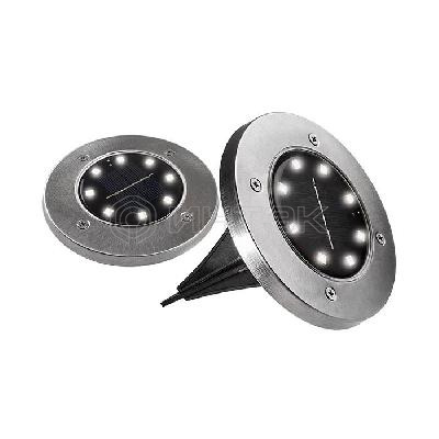 Светильник светодиодный SLR-S12 8SMD грунтовый IP44 корпус нерж. сталь солнечная батарея (уп.2шт) ФАZА 5040984 изображение, фото