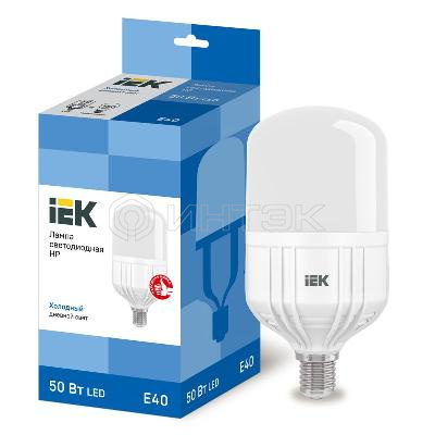 Лампа светодиодная HP 50Вт 230В 6500К E40 IEK LLE-HP-50-230-65-E40 изображение, фото